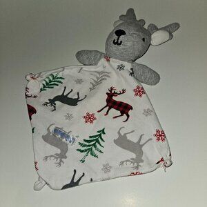 Max & Olivia Gray Reindeer Plush Mini Lovey Baby Toy Trees Snowflakes Winter